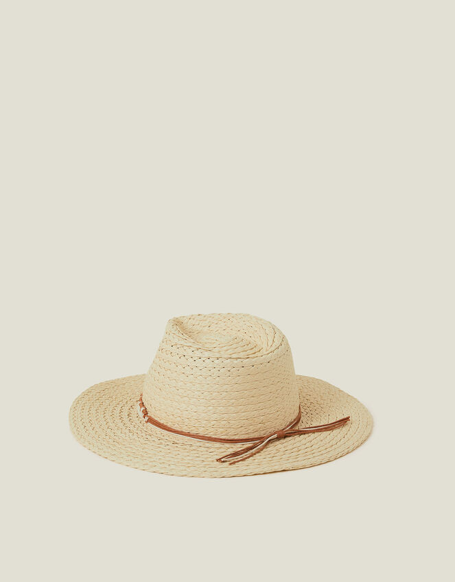 Western Straw Fedora Hat, , large