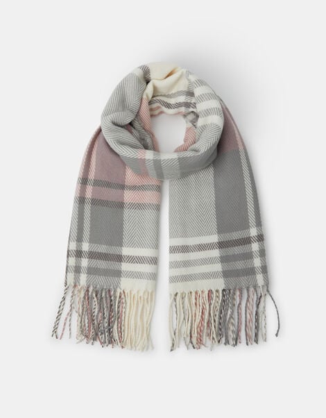 Pastel Check Blanket Scarf, , large