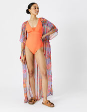 Lexi Ribbed Shaping Swimsuit, Orange (ORANGE), large