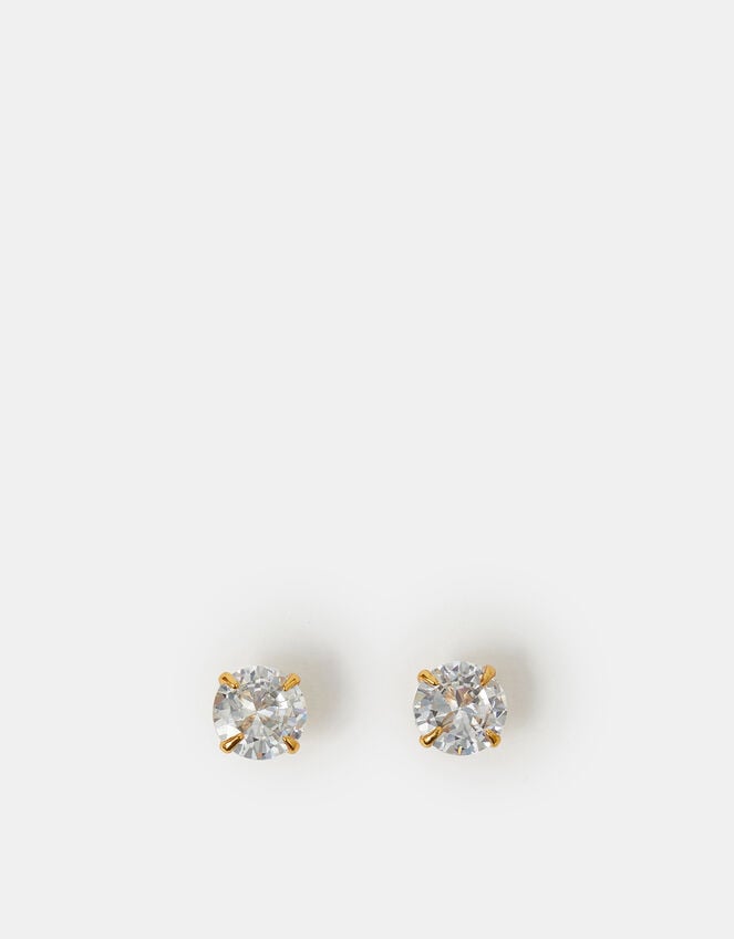 14ct Gold-Plated Large Bling Stud Earrings, , large