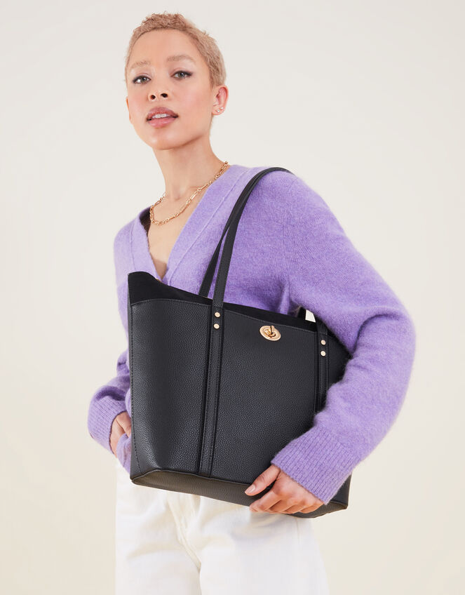 Maddox Tote Bag, Black (BLACK), large