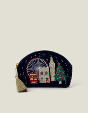 London Christmas Velvet Coin Purse, , large