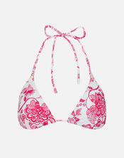 Floral Triangle Bikini Top, Red (RED), large