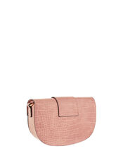 Buckle Saddle Cross-Body Bag, Pink (PINK), large