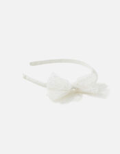 Girls Mesh Bow Headband , , large
