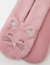 Girls Fluffy Faux Fur Cat Scarf, , large