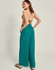 Crinkle Beach Trousers, Teal (TEAL), large