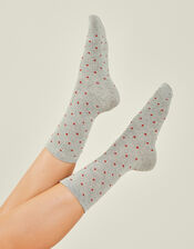 Heart Print Rib Socks, , large