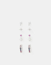 4-Pack Sterling Silver-Plated Celestial Earrings, , large