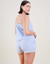 Seersucker Gingham Pyjama Set, Blue (BLUE), large