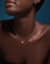 Sterling Silver Molten Pendant Necklace, , large