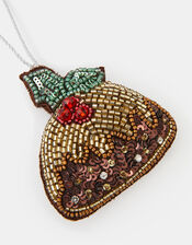 Christmas Pudding Embellished Tree Decoration, , large