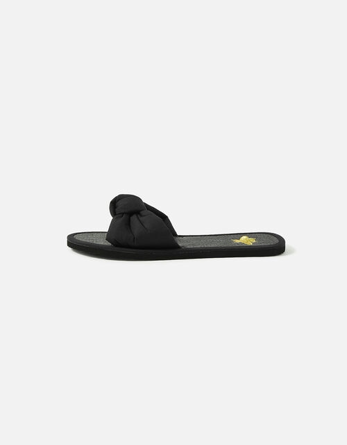 black seagrass flip flops