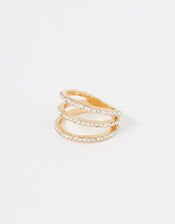 Pave Triple-Layer Ring, White (CRYSTAL), large
