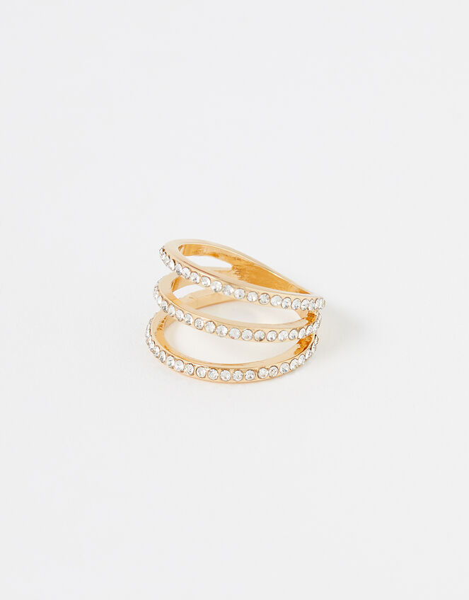 Pave Triple-Layer Ring, White (CRYSTAL), large