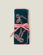 Embellished Bow Jewellery Roll, , large