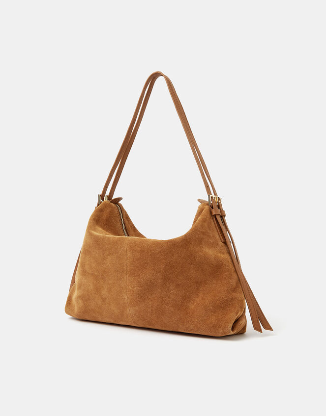 Double Strap Suede Shoulder Bag, , large