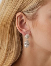 Double Drop Diamanté Earrings, , large