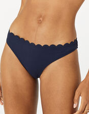 Scallop Trim Bikini Briefs, Blue (NAVY), large