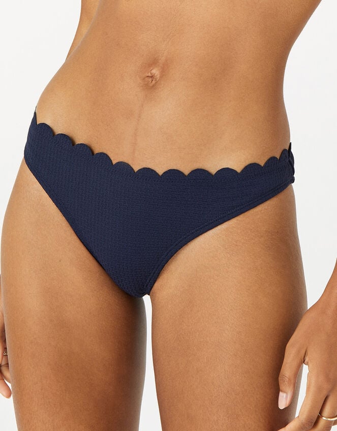 Scallop Trim Bikini Briefs, Blue (NAVY), large