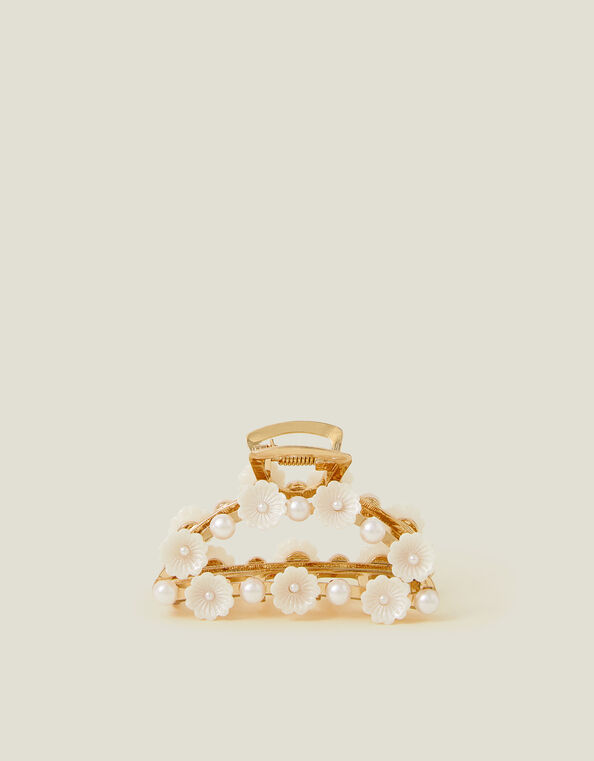 Pearl Flower Claw Clip, , large