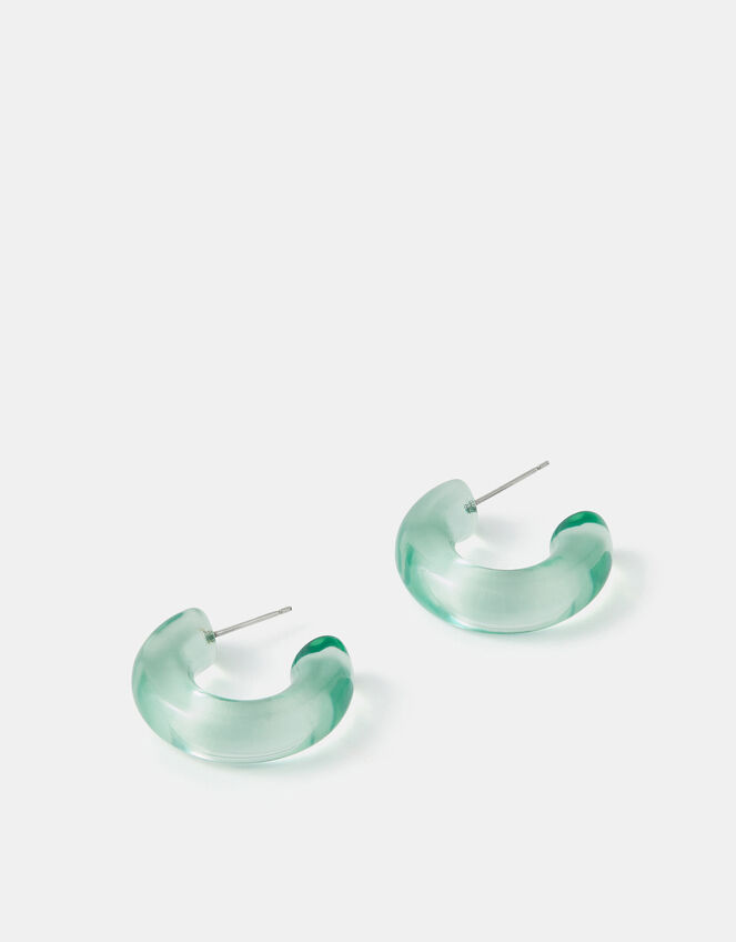 Resin Tube Hoop Earrings, , large