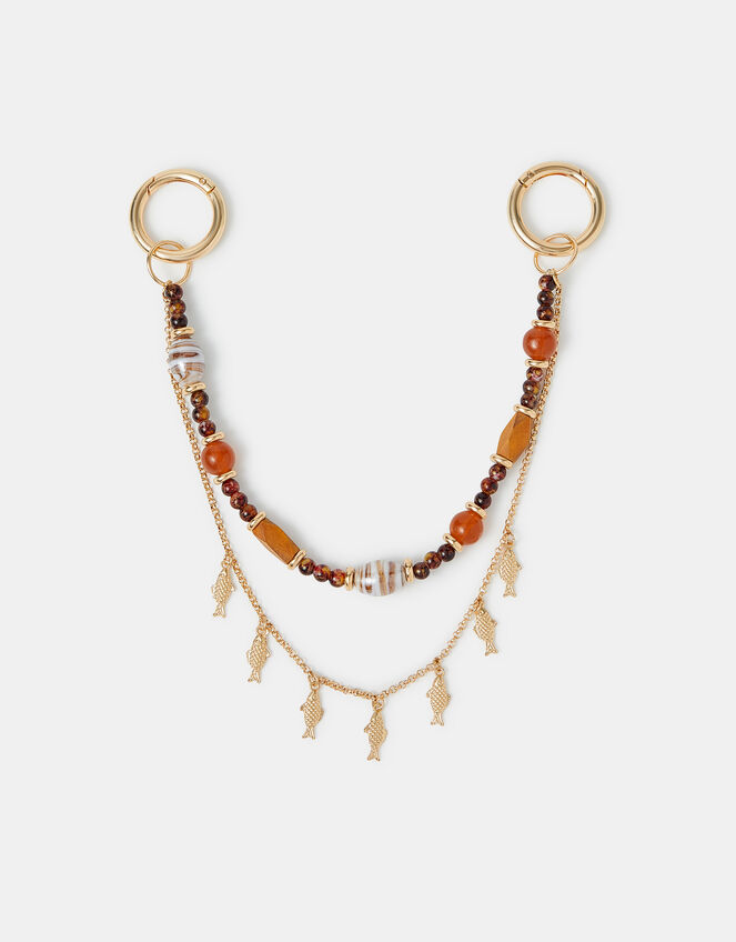 Fish Chain Beaded Bag Charm, , large