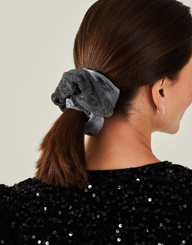 2-Pack Metallic Hair Scrunchies, , large
