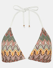 Crochet Triangle Bikini Top, Natural (NEUTRAL), large