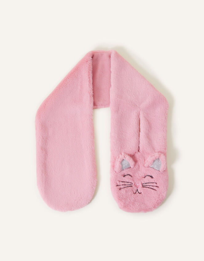 Girls Fluffy Faux Fur Cat Scarf, , large