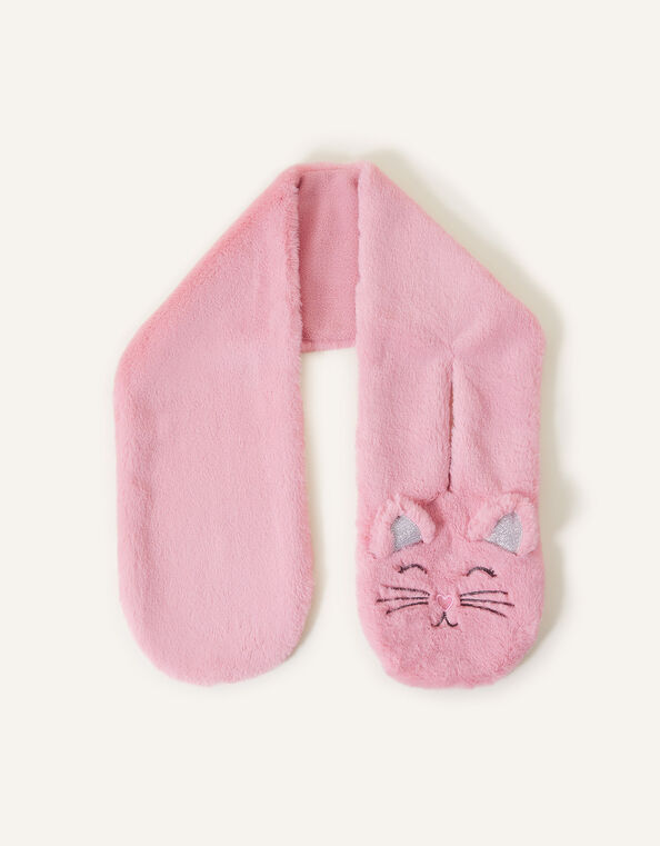 Girls Fluffy Faux Fur Cat Scarf, , large
