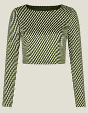 Jacquard Long Sleeve Swim Top, Multi (DARKS MULTI), large