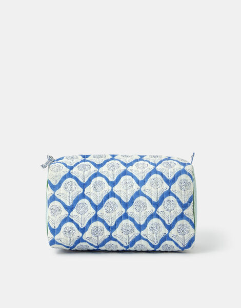 Large Dandelion Print Quilted Make Up Bag, , large