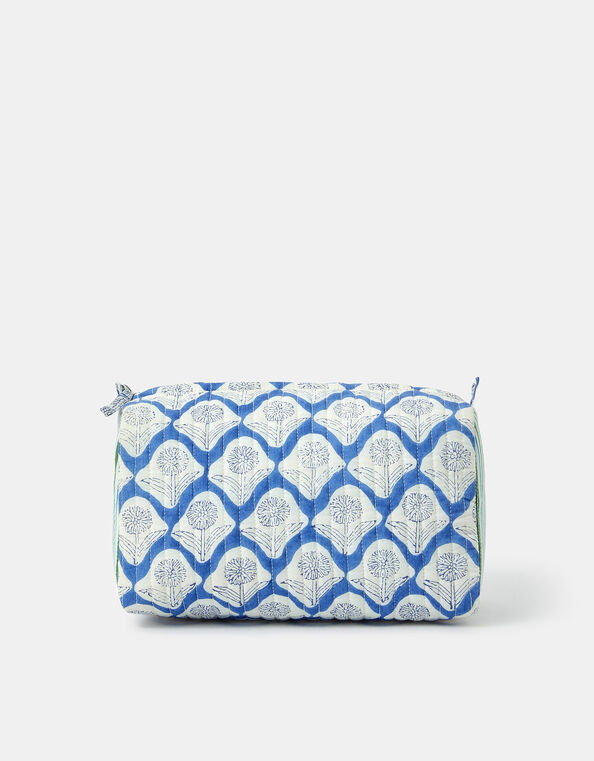 Large Dandelion Print Quilted Make Up Bag, , large