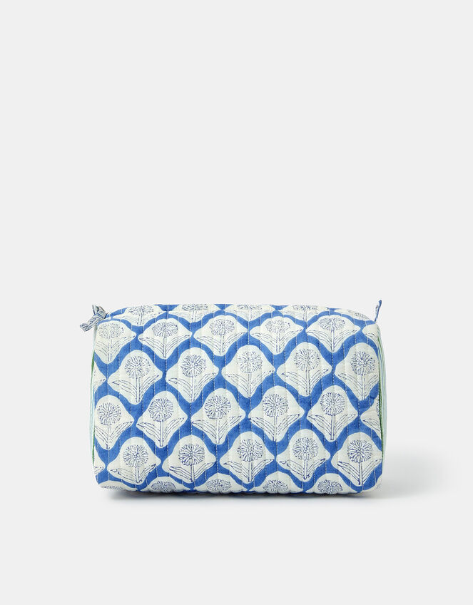 Large Dandelion Print Quilted Make Up Bag, , large