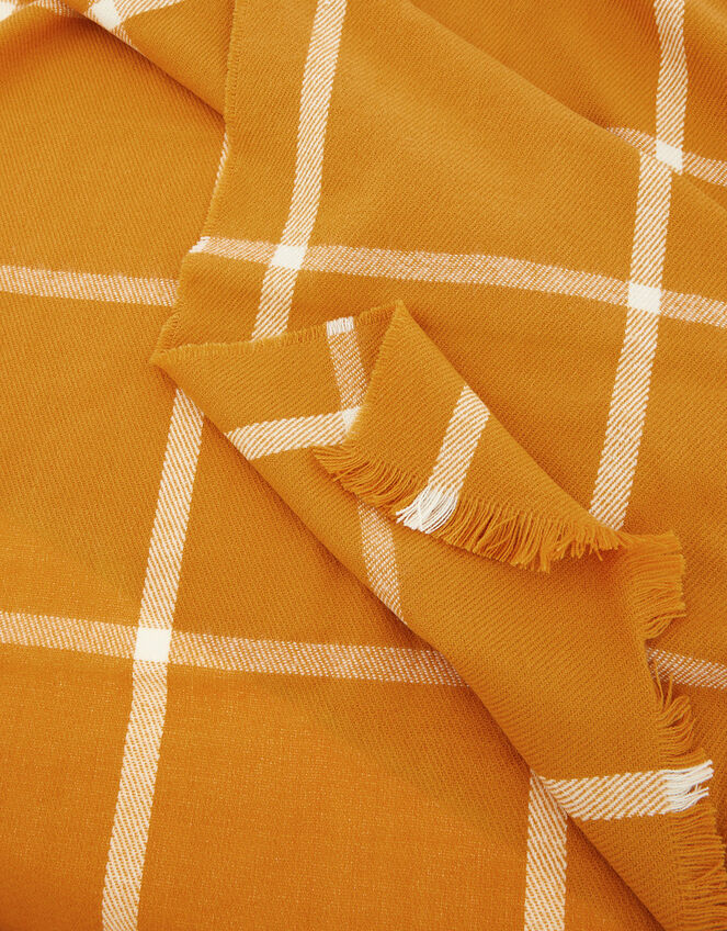 Sunny Windowpane Check Blanket Scarf, , large