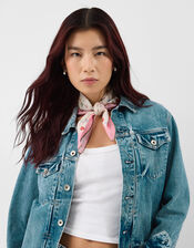 Cowboy Print Square Cotton Scarf, , large