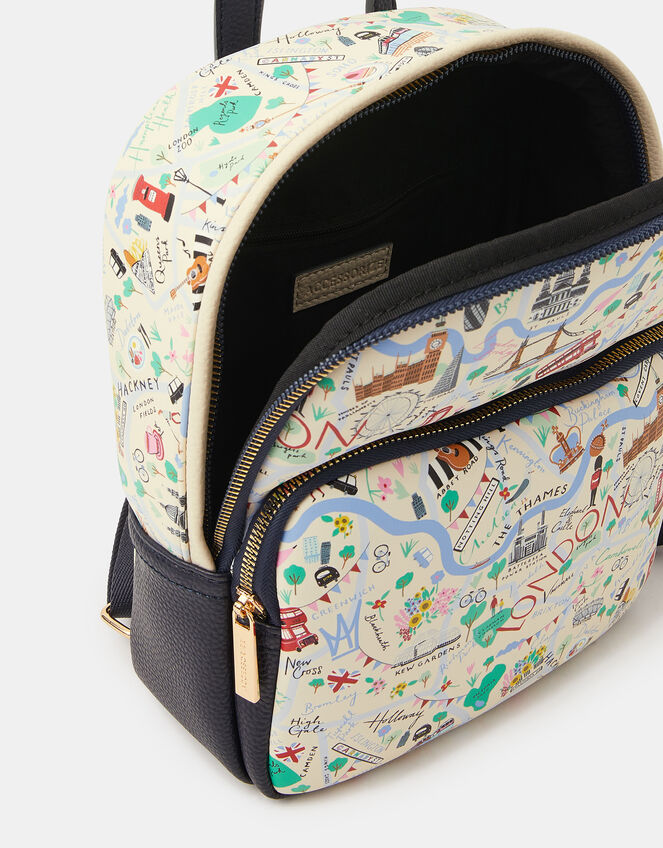 Small London Map Print Backpack, , large