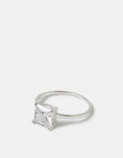 Sterling Silver Princess Cut Engagement Ring, Silver (ST SILVER), large