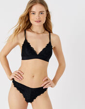 Floral Lace Brazilian Knickers, Black (BLACK), large