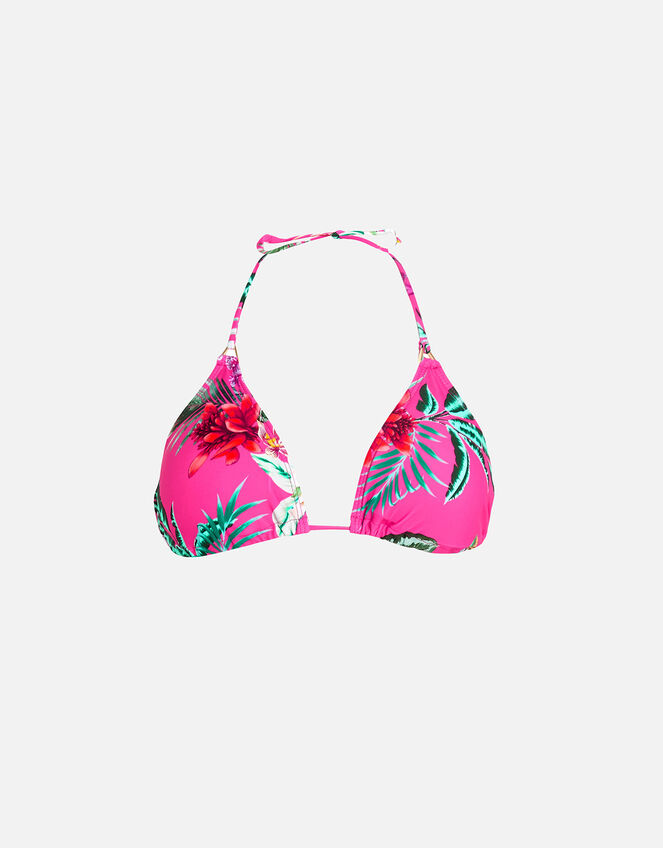 Tropical Triangle Bikini Top, Pink (PINK), large