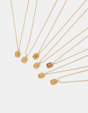 14ct Gold-Plated Initial Tag Pendant Necklace, Gold (GOLD), large