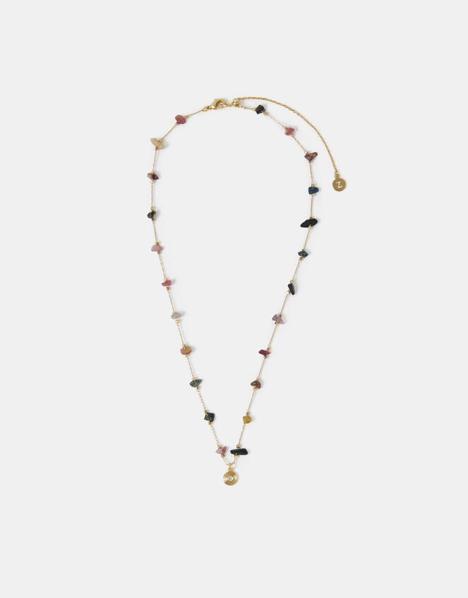 14ct Gold-Plated Semi-Precious Nugget Station Necklace, , large