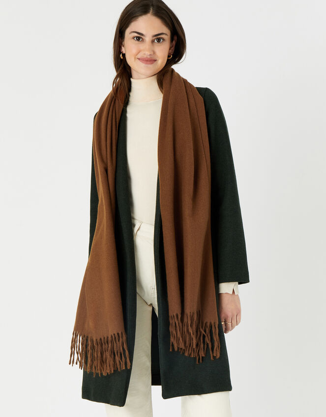 Holly Super-soft Blanket Scarf, Brown (BROWN), large