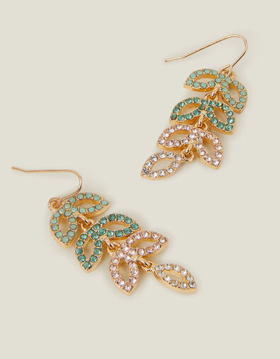 Pavé Leaf Drop Earrings, , large