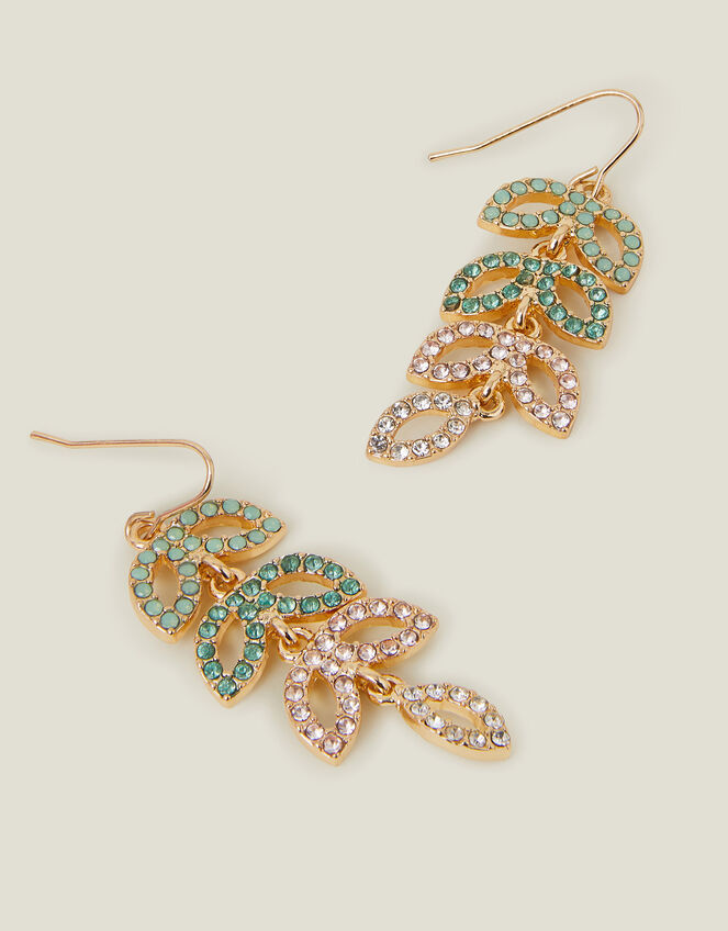 Pavé Leaf Drop Earrings, , large