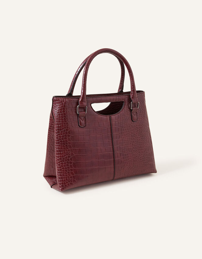 Grab Handle Handheld Bag, Red (BURGUNDY), large