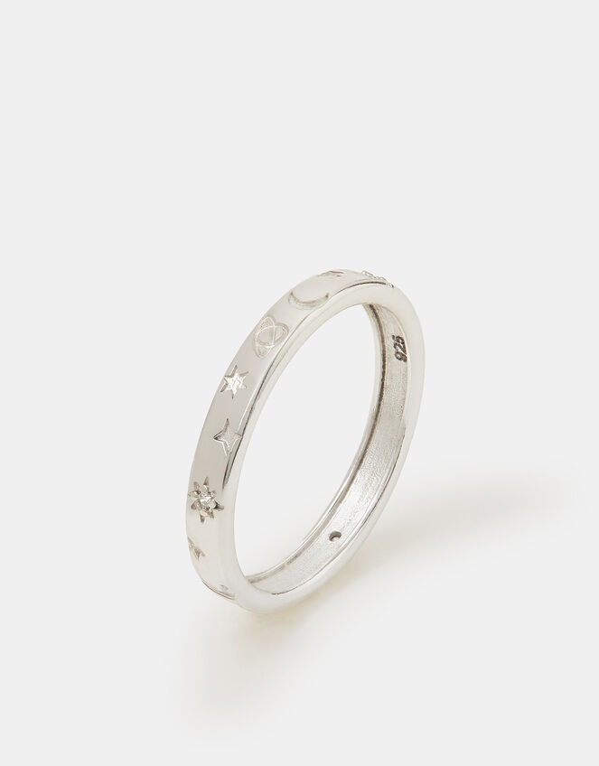 Sterling Silver Celestial Ring, Silver (ST SILVER), large