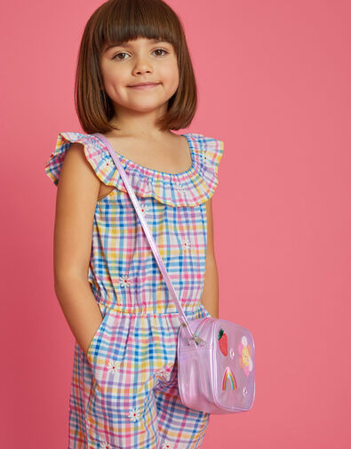 Girls Embroidered Metallic Camera Bag, , large