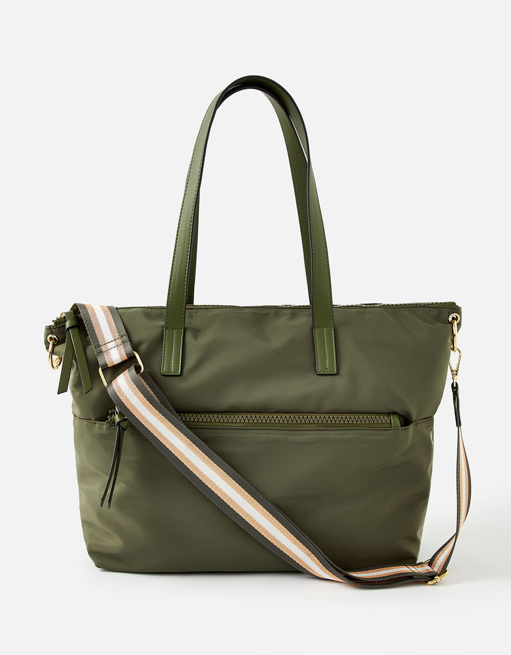 Nadine Nylon Tote Bag Green Tote & Shopper bags Accessorize UK